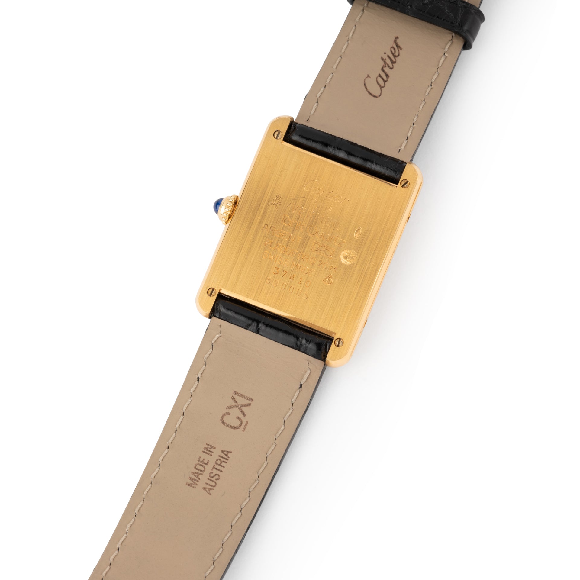 A Cartier "Tank Must" watch in vermeil.