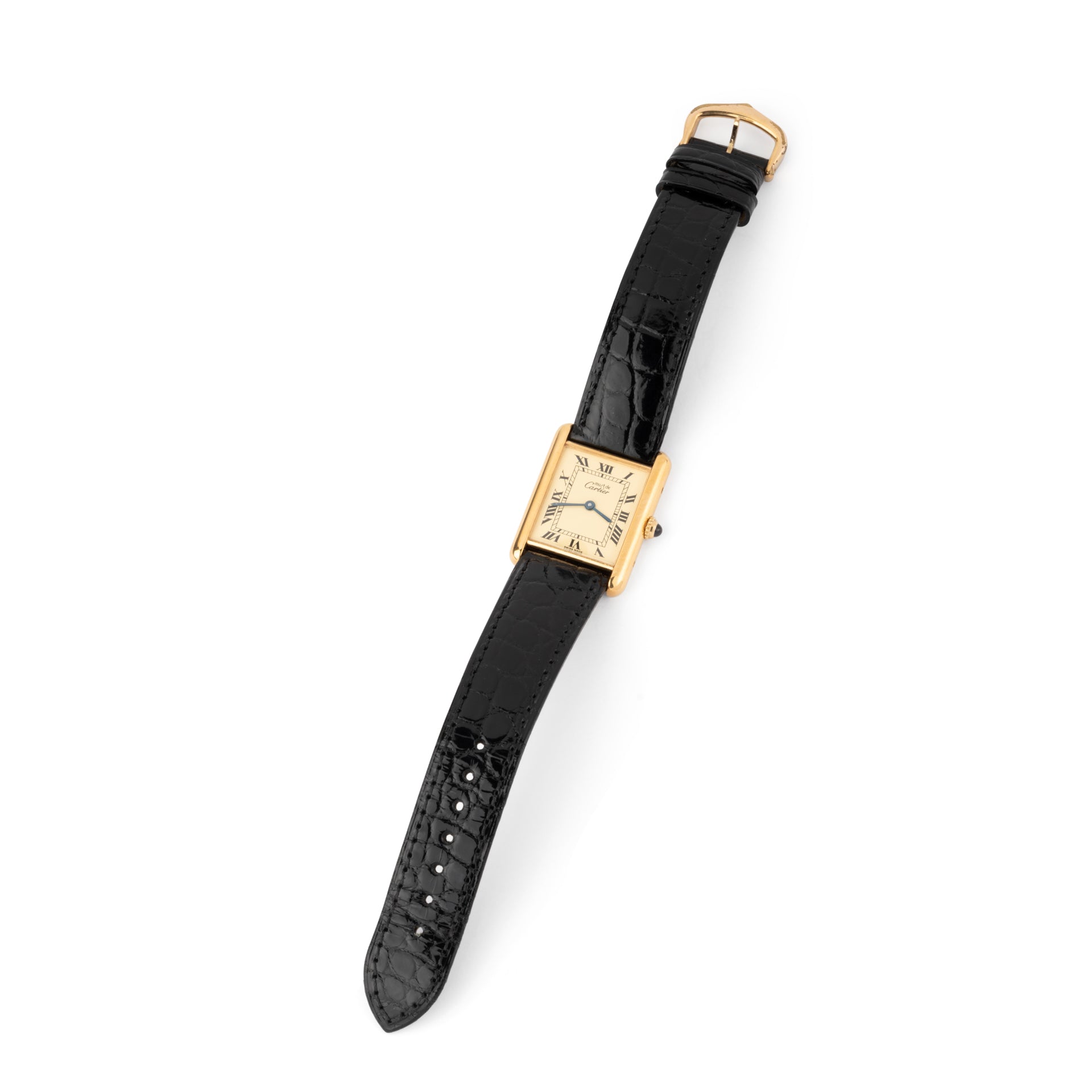A Cartier "Tank Must" watch in vermeil.