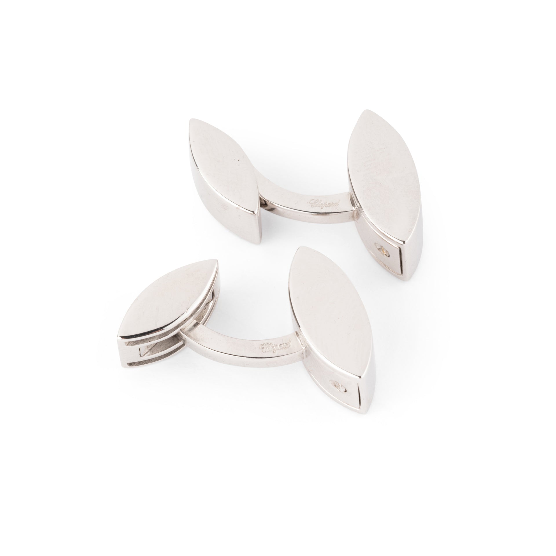 Chopard, Happy Diamonds cufflinks in white gold and diamonds