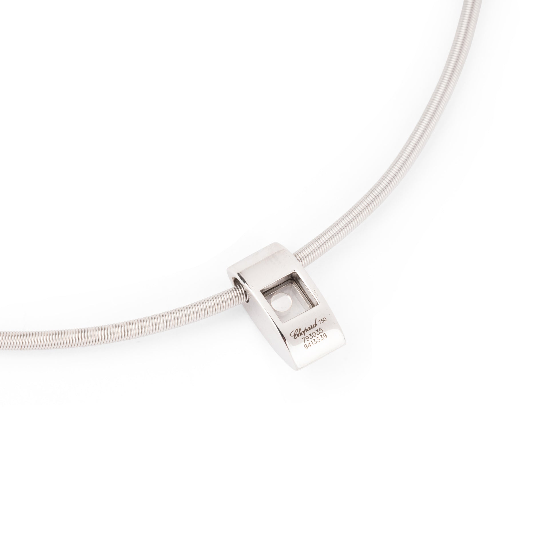a Chopard necklace, "Happy diamond", on a white gold chain