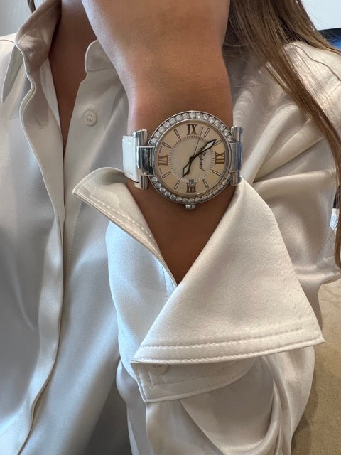 Montre Chopard Impériale Grand modèle en acier sur cuir full set