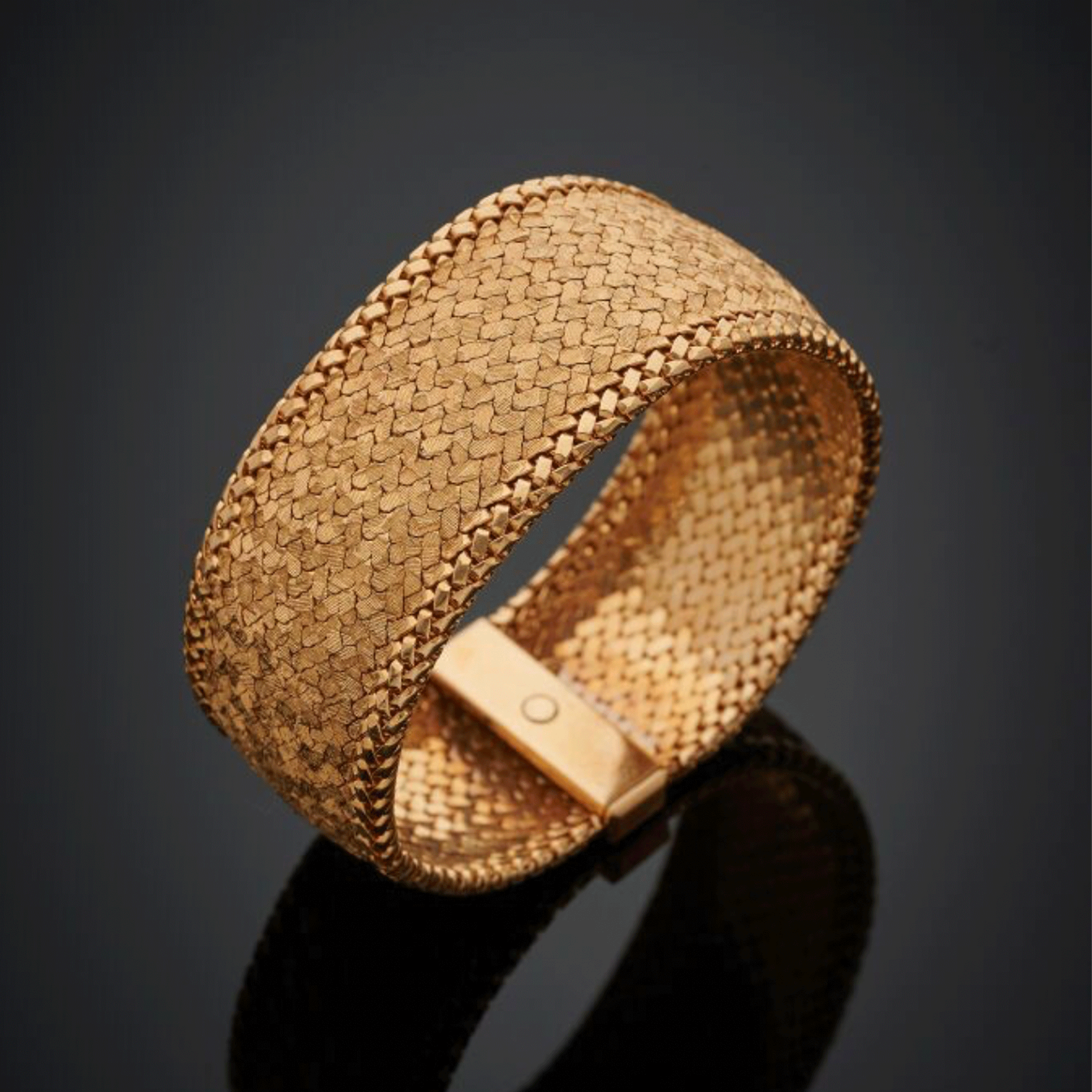 Bracelet maille polonaise en or jaune 18K. GAY FRERES