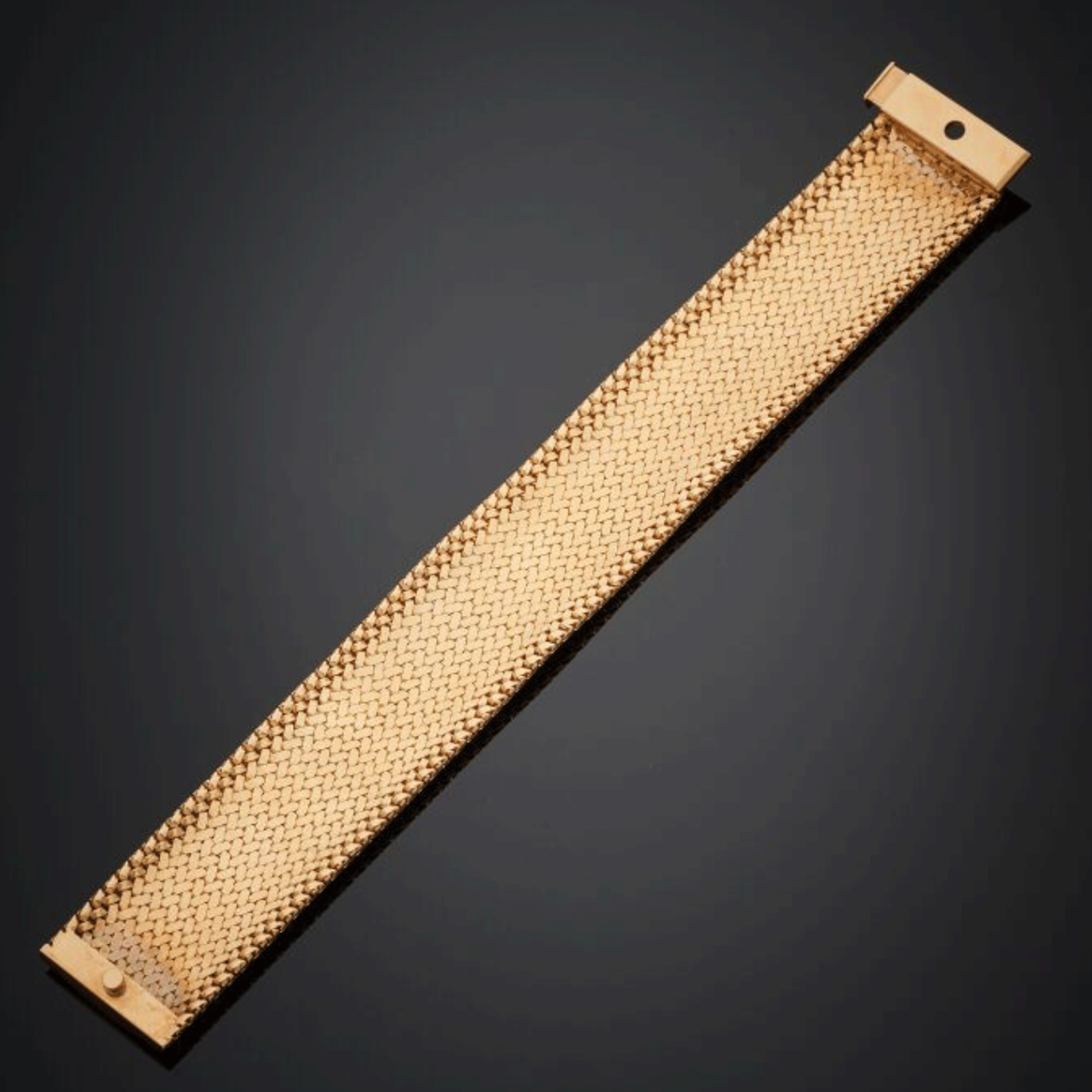 Bracelet maille polonaise en or jaune 18K. GAY FRERES