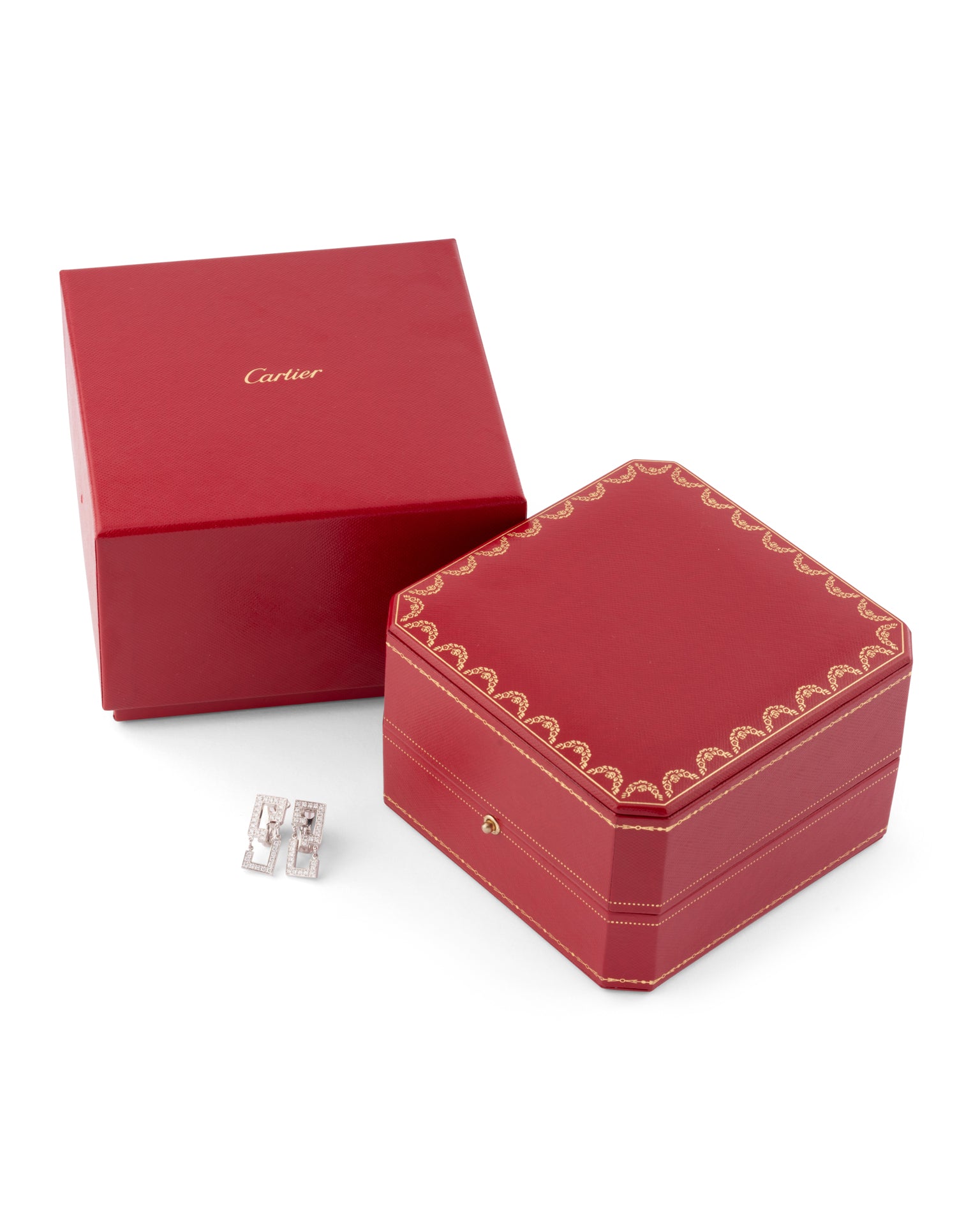 Cartier, "Dragon's Kiss" Earrings Diamonds on White Gold