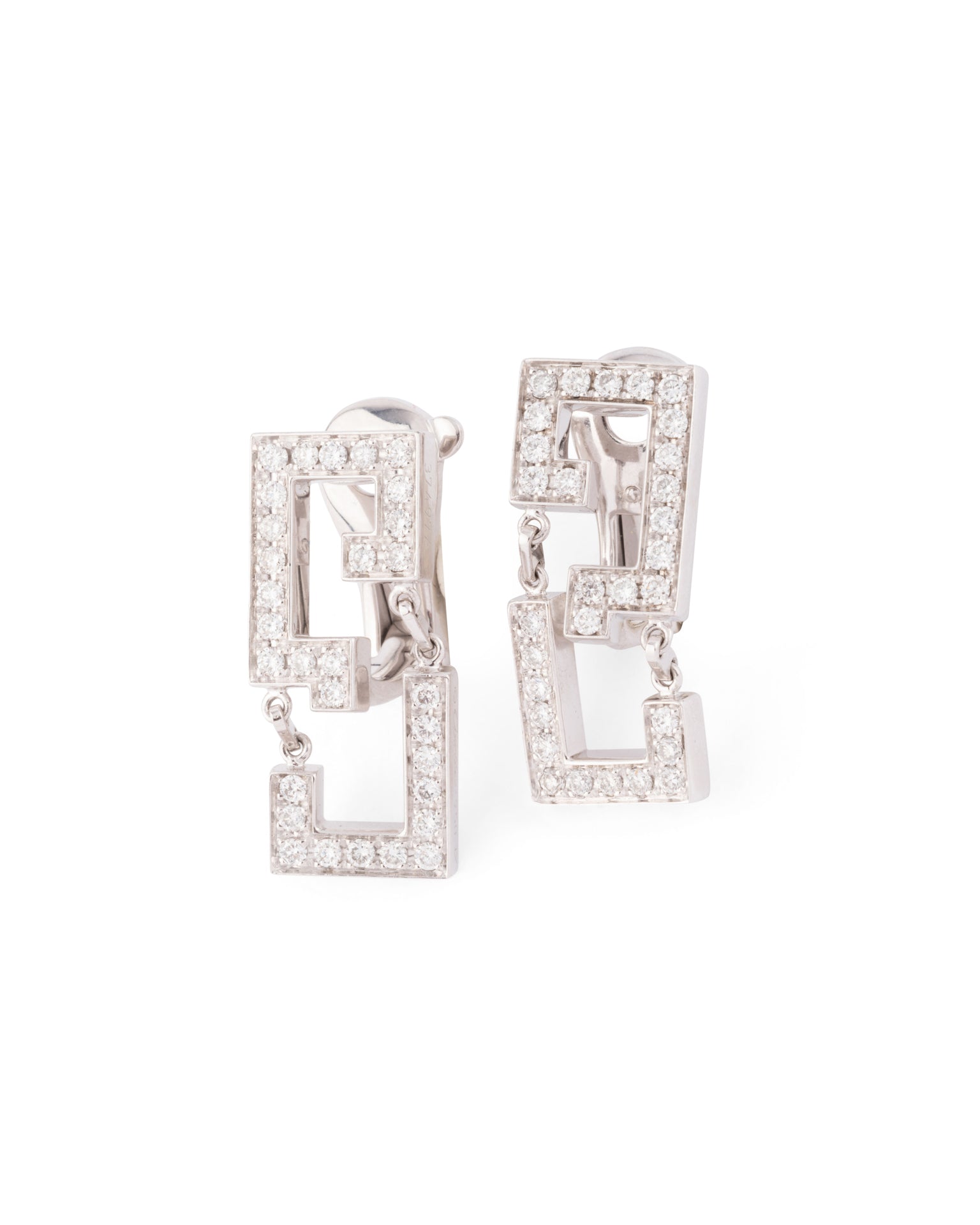 Cartier, "Dragon's Kiss" Earrings Diamonds on White Gold