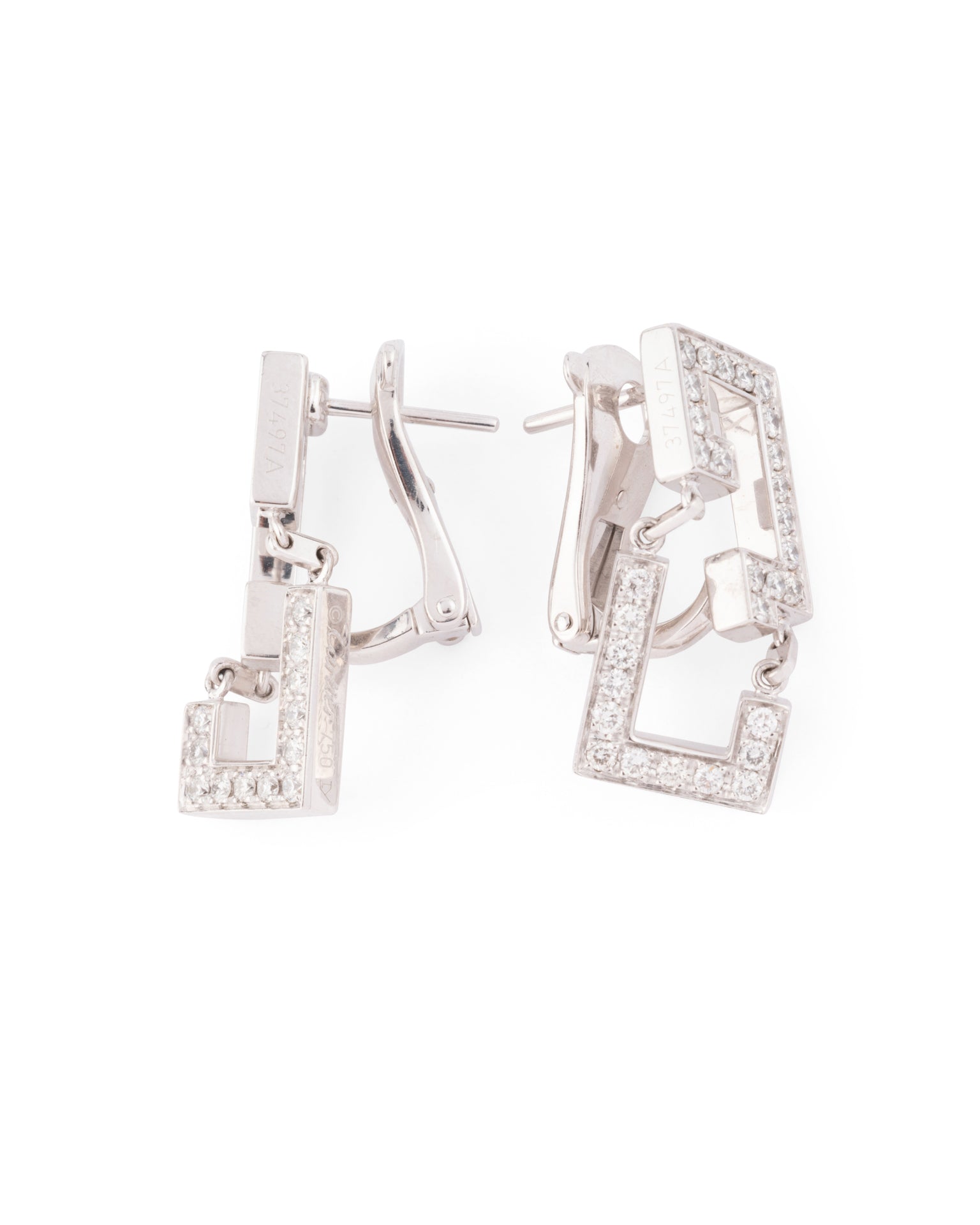 Cartier, "Dragon's Kiss" Earrings Diamonds on White Gold