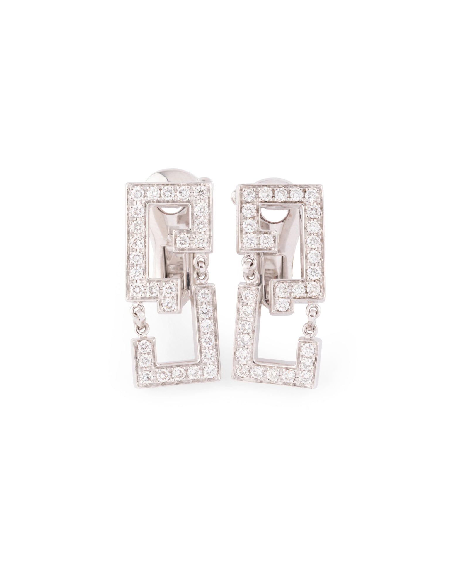 Cartier, Boucles d'oreilles "Baiser du Dragon" Diamants sur Or gris