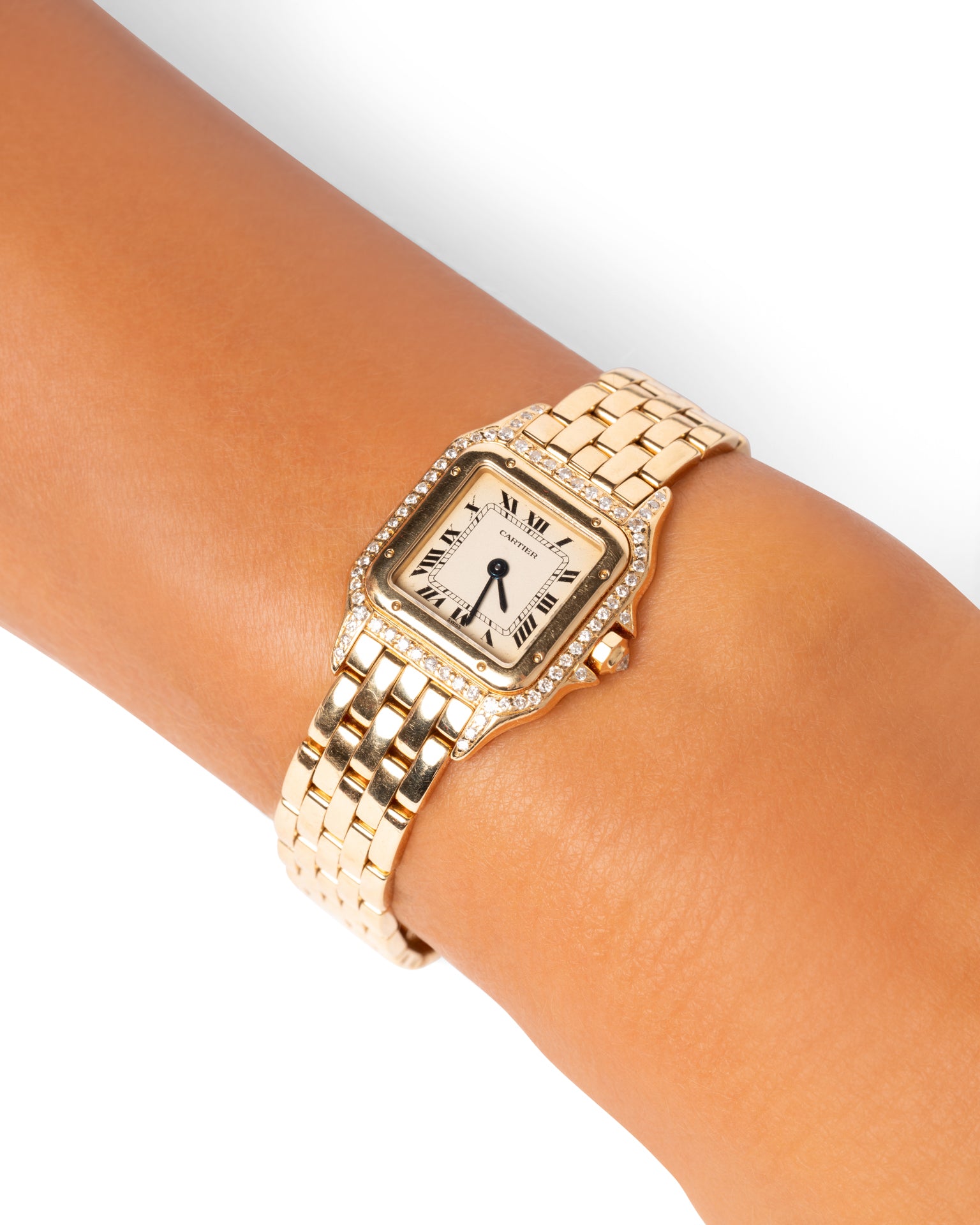 Cartier, Vintage Panthère Watch in Yellow Gold and Diamonds