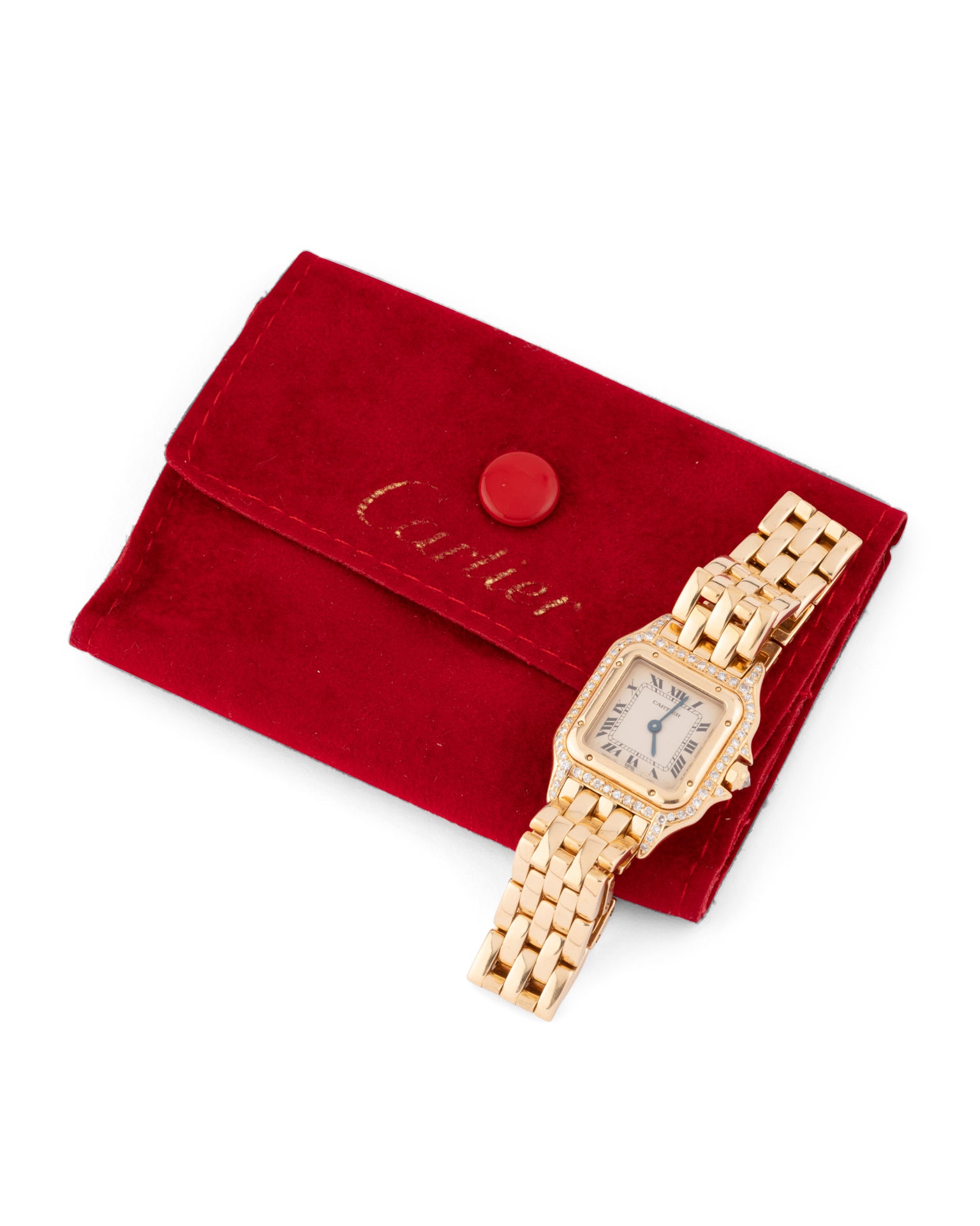 Cartier, Vintage Panthère Watch in Yellow Gold and Diamonds