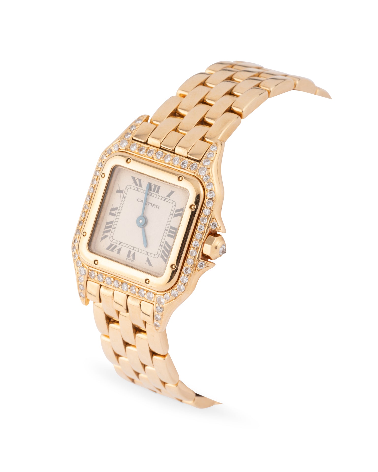 Cartier, Vintage Panthère Watch in Yellow Gold and Diamonds