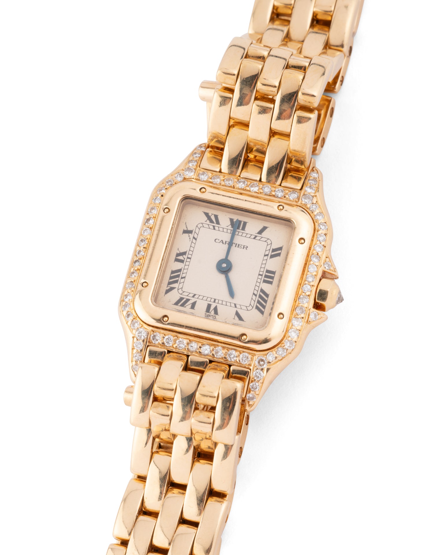 Cartier, Vintage Panthère Watch in Yellow Gold and Diamonds