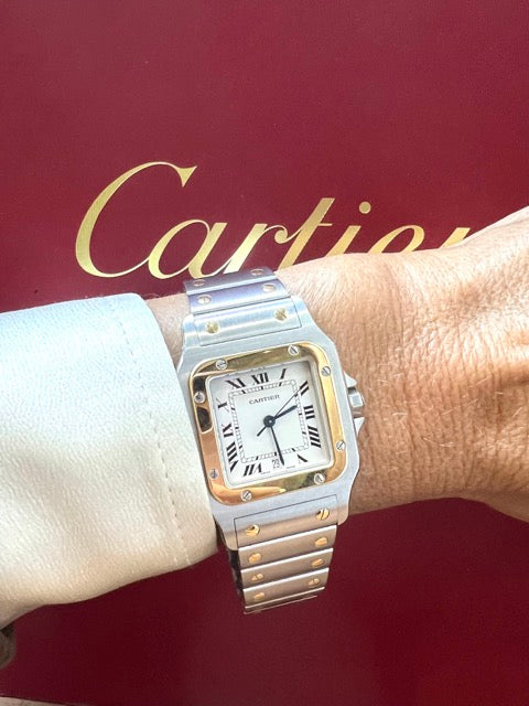 Cartier, Santos'Galbée" Watch, Gold and Steel, Vintage