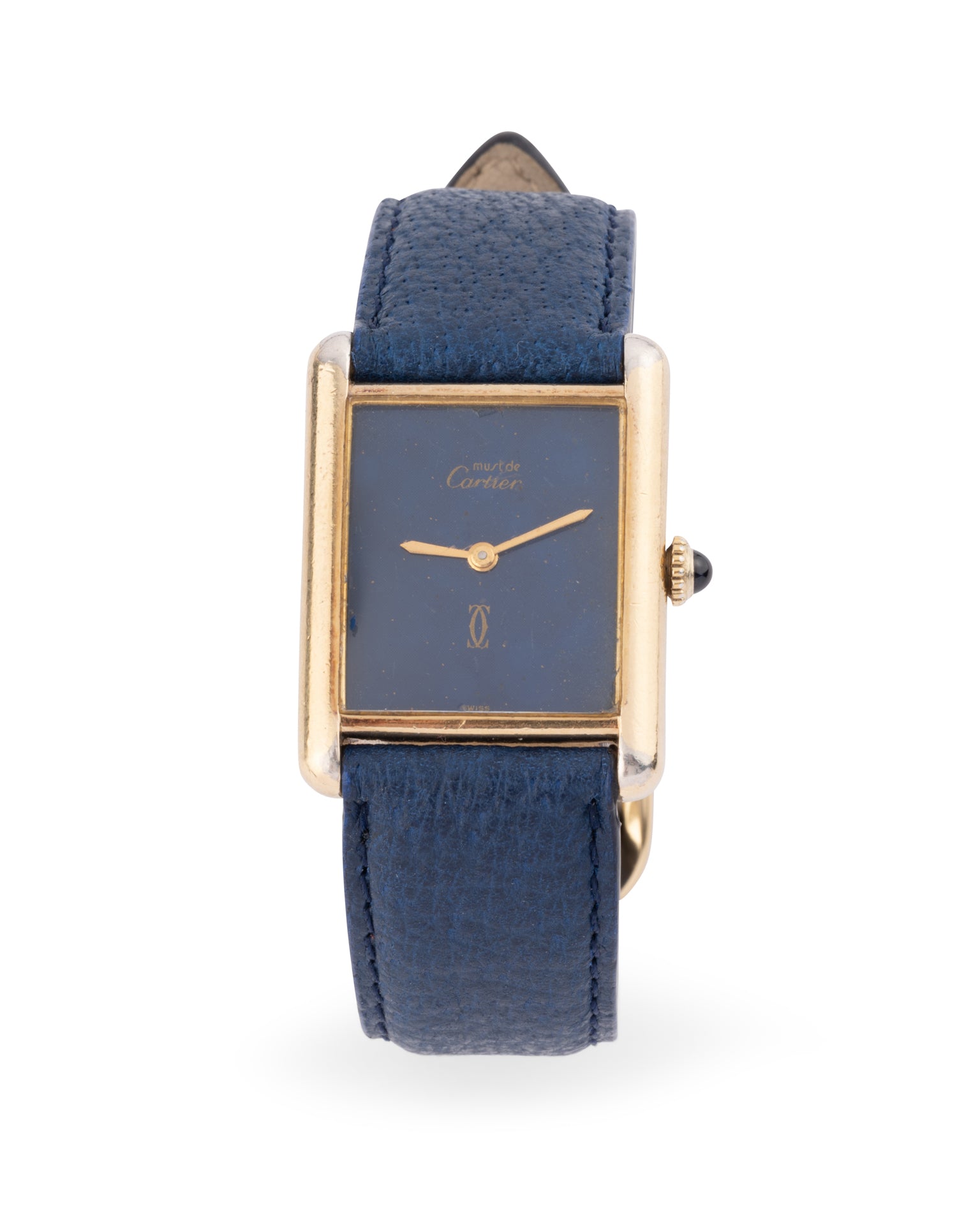 Cartier, Montre Tank Must Vermeil sur cuir
