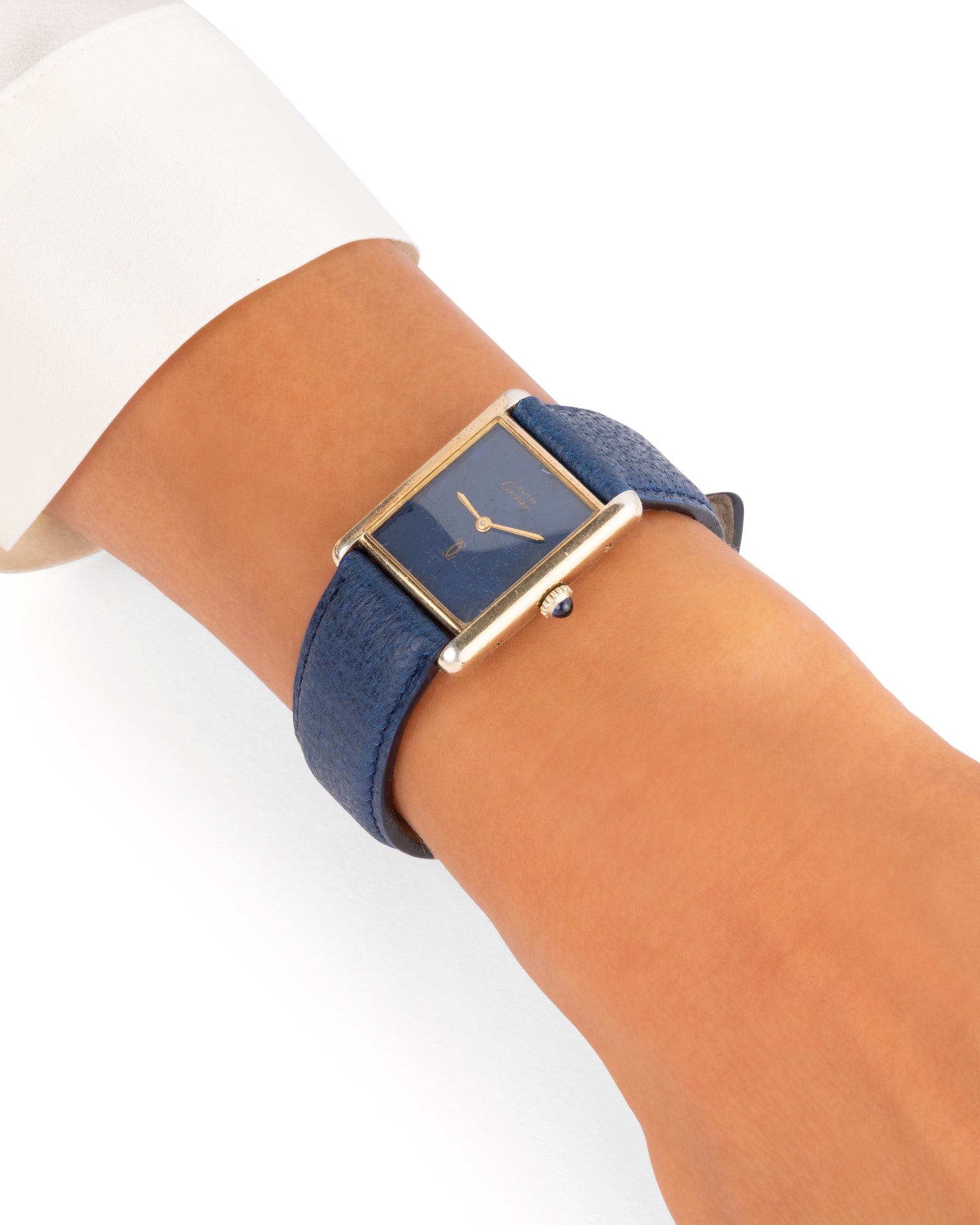 Cartier, Montre Tank Must Vermeil sur cuir