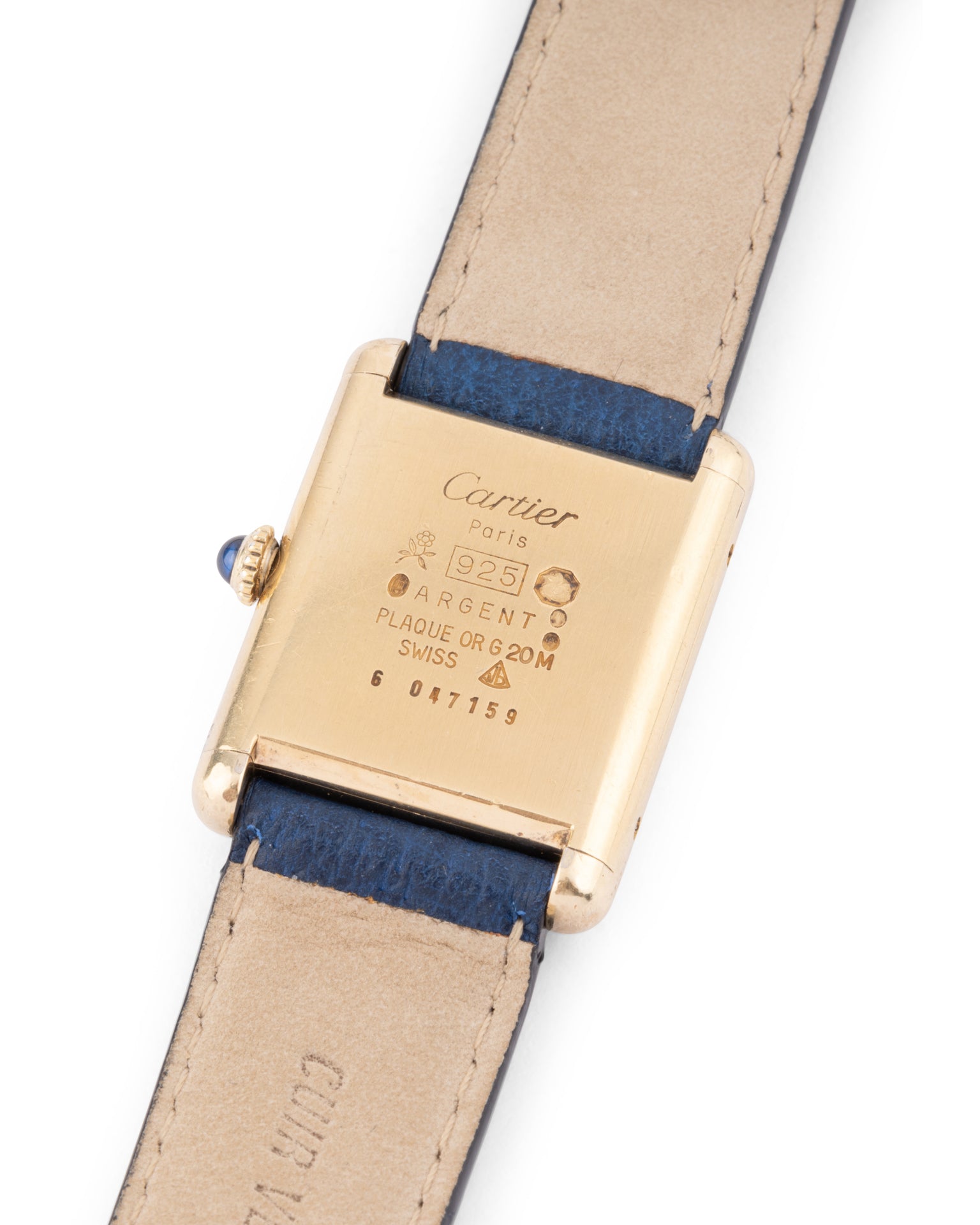 Cartier, Tank Must Vermeil Watch on Leather