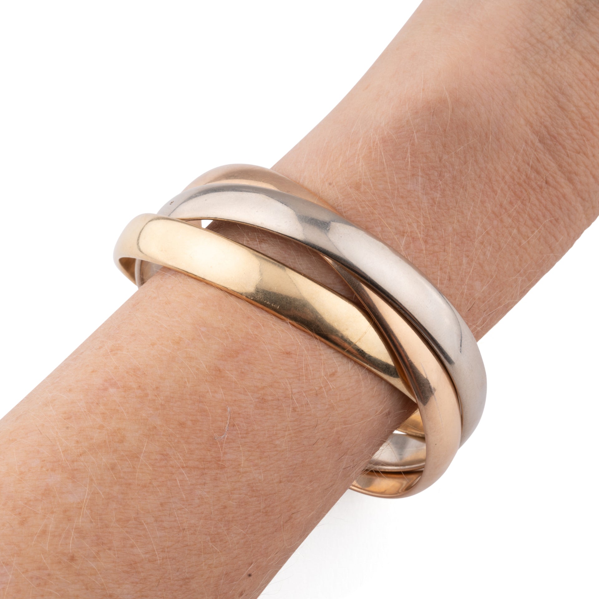 Cartier, Trinity, bracelet grand modèle, trois ors
