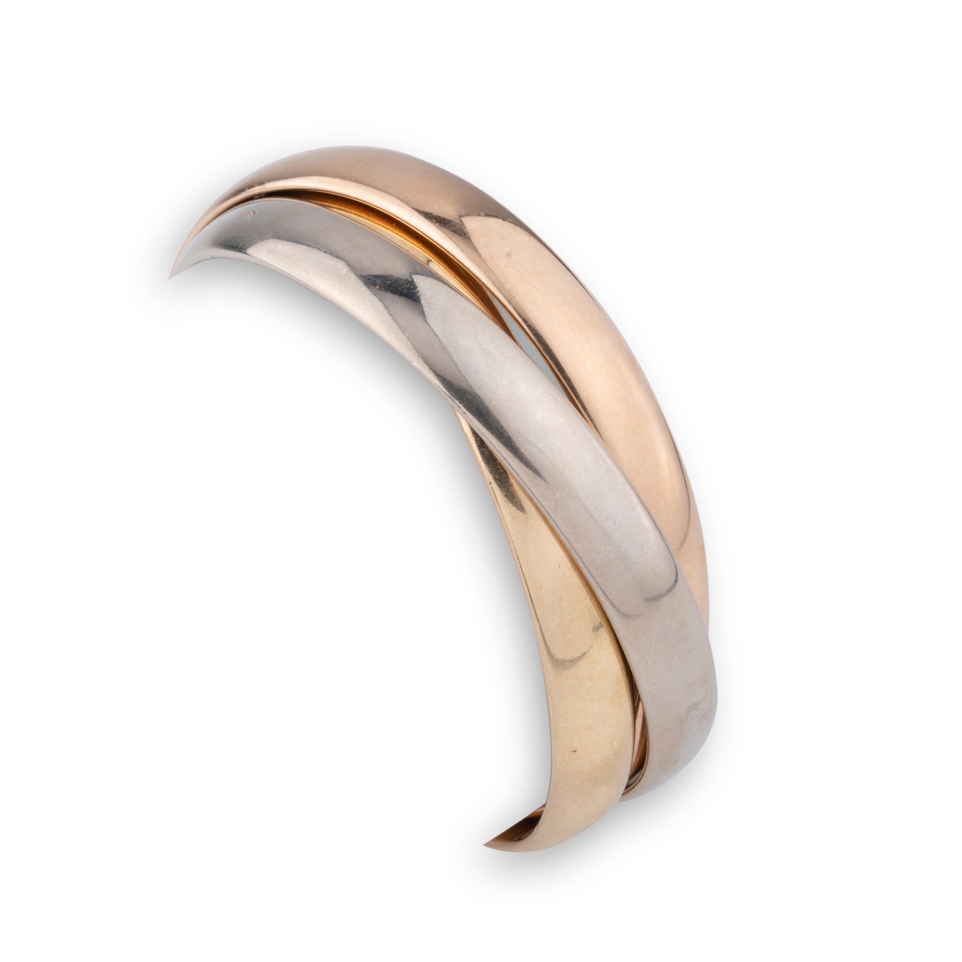 Cartier, Trinity, bracelet grand modèle, trois ors