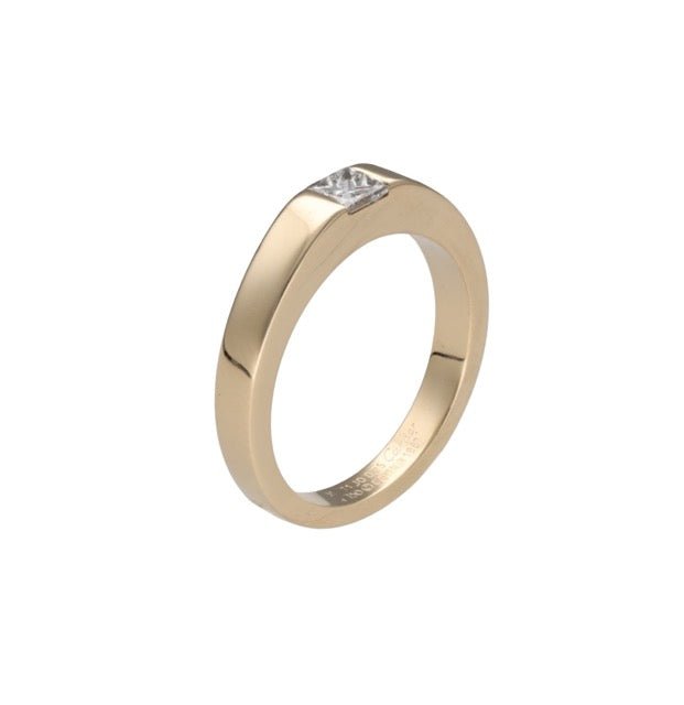 Cartier bague Tank, or jaune diamant princesse, vintage - Maison Eloe