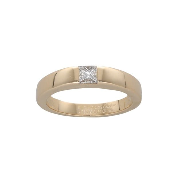 Cartier bague Tank, or jaune diamant princesse, vintage - Maison Eloe