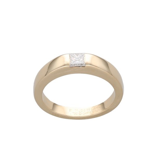 Cartier bague Tank, or jaune diamant princesse, vintage - Maison Eloe
