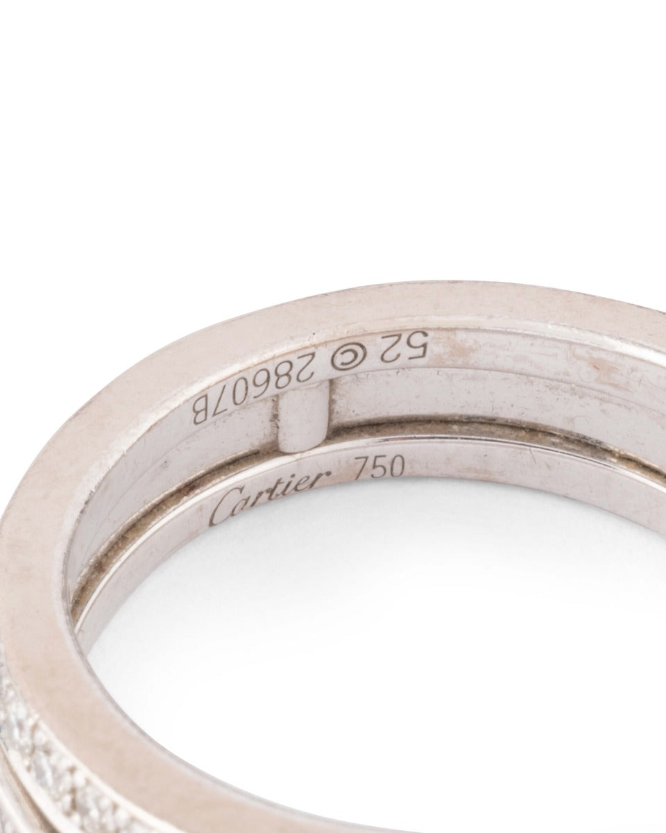 Cartier 3-bridge ring in 18k white gold and diamonds