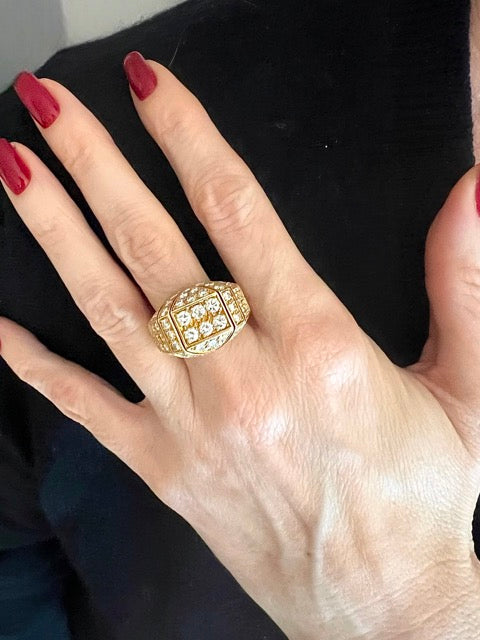 Cartier Art Deco Dome Ring Diamonds and Gold