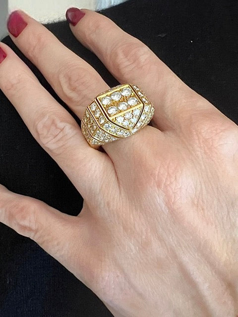 Cartier Art Deco Dome Ring Diamonds and Gold