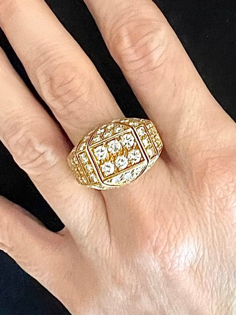 Cartier Art Deco Dome Ring Diamonds and Gold