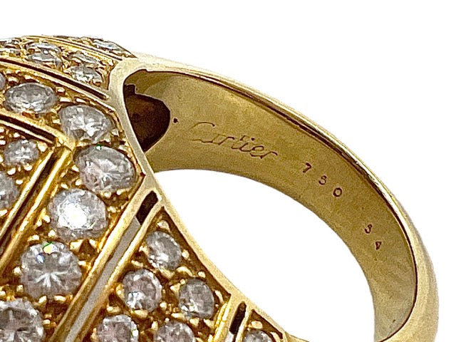 Cartier Art Deco Dome Ring Diamonds and Gold