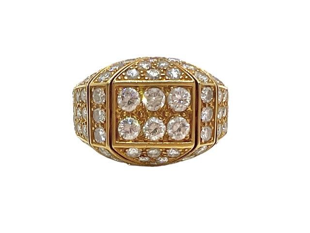 Cartier Art Deco Dome Ring Diamonds and Gold