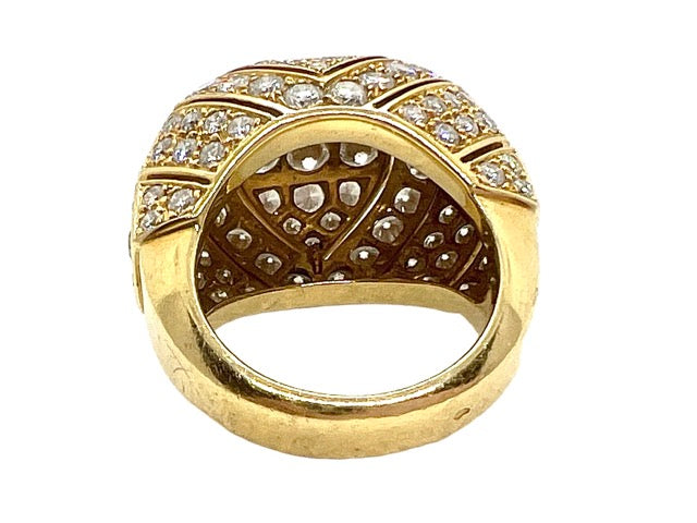 Cartier Art Deco Dome Ring Diamonds and Gold