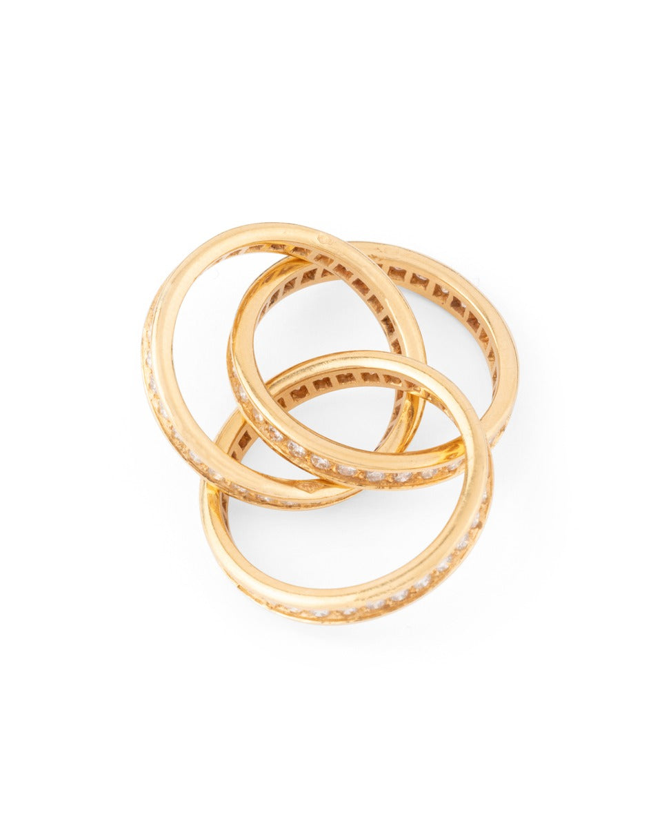 Cartier, Trinity ring in yellow gold with diamonds