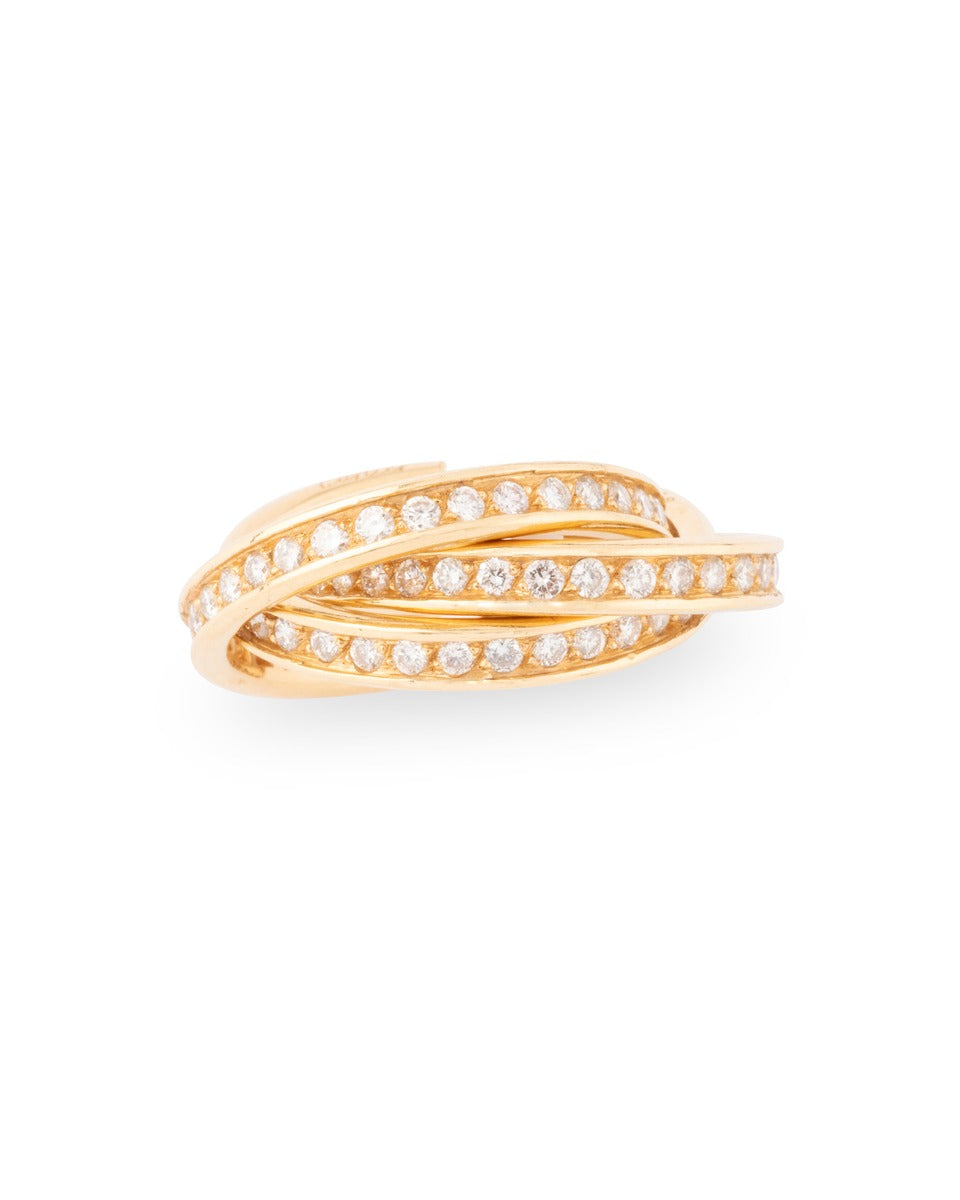 Cartier, Trinity ring in yellow gold with diamonds