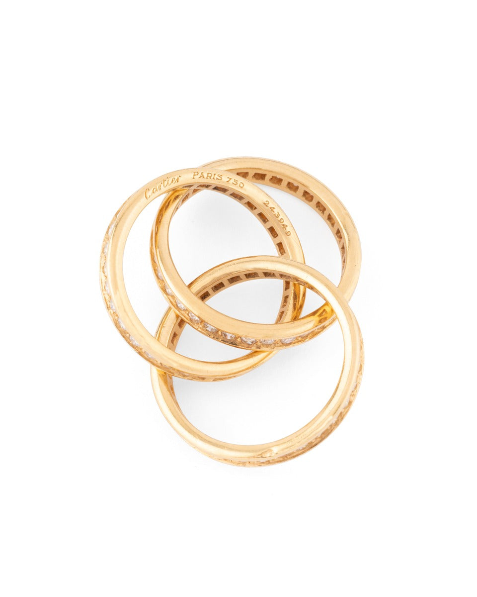 Cartier, Trinity ring in yellow gold with diamonds