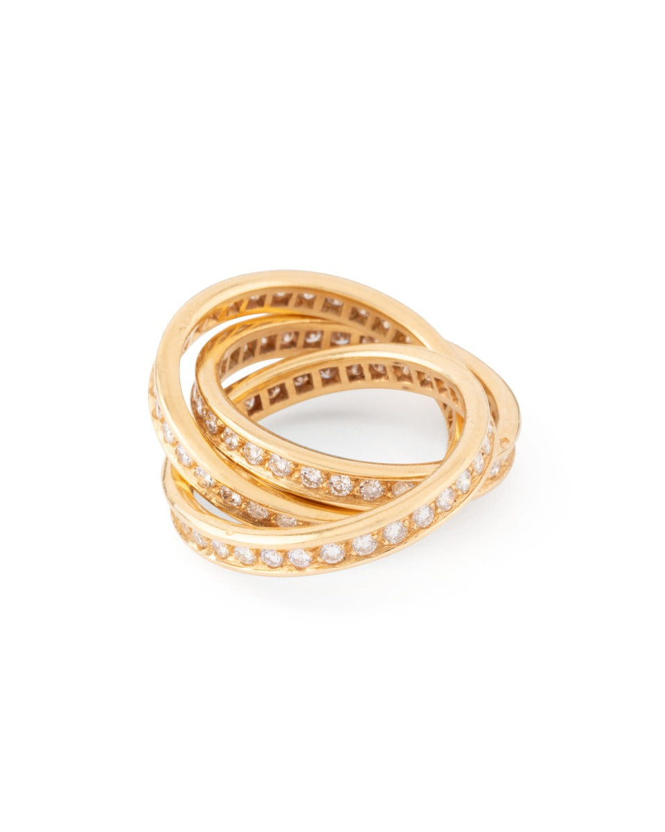 Cartier, Trinity ring in yellow gold with diamonds