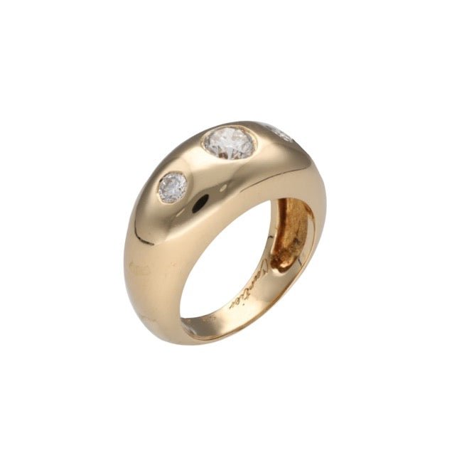 Cartier bague jonc en or jaune et diamants - Maison Eloe
