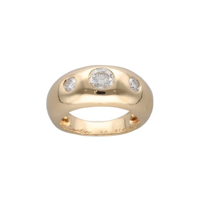 Cartier bague jonc en or jaune et diamants - Maison Eloe