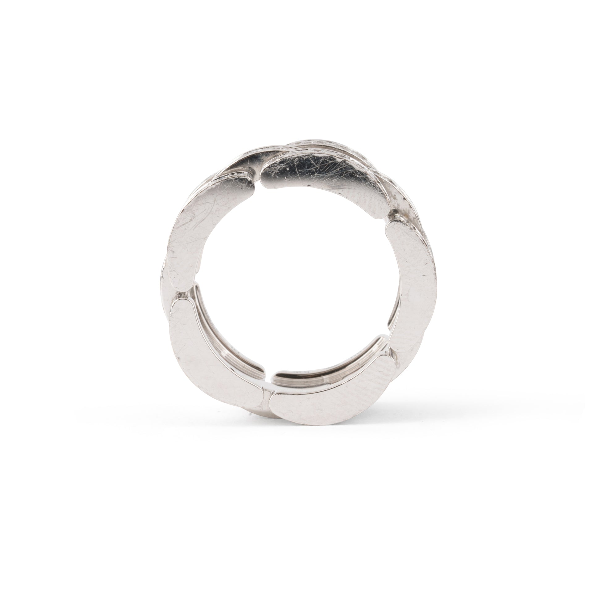 Cartier, "Panther" mesh ring paved with diamonds, White gold