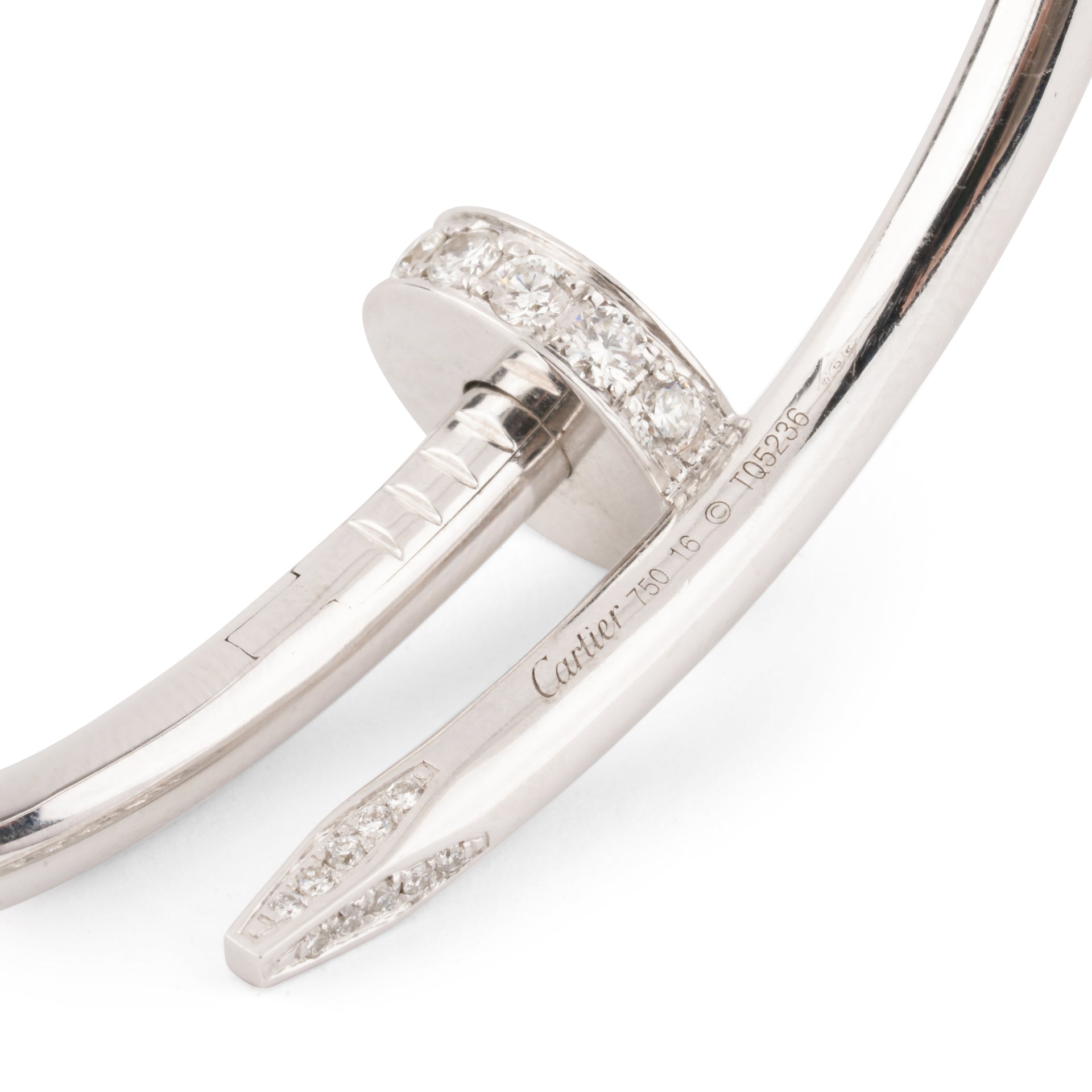 Cartier, "Juste un Clou" bracelet, white gold, diamonds