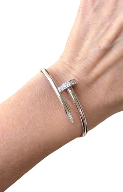 Cartier, "Juste un Clou" bracelet, white gold, diamonds