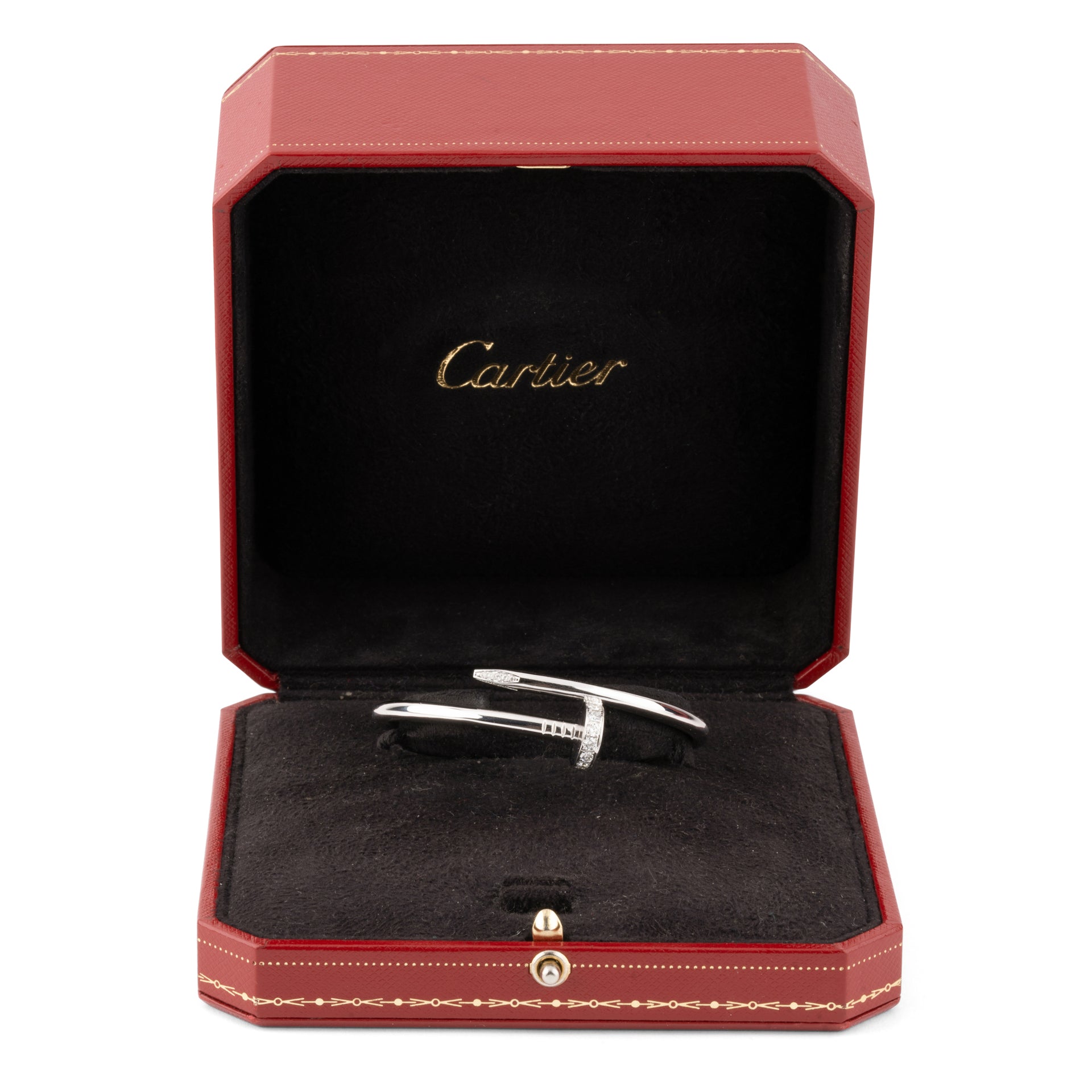 Cartier, bracelet "Juste un Clou" or blanc, Diamants