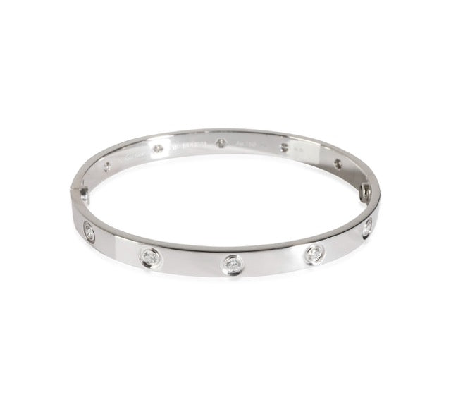 Cartier , bracelet Love en or blanc 10 diamants