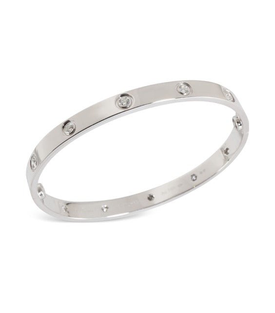 Cartier , bracelet Love en or blanc 10 diamants - Maison Eloe