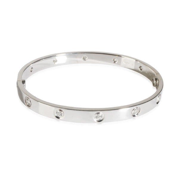 Cartier , bracelet Love en or blanc 10 diamants