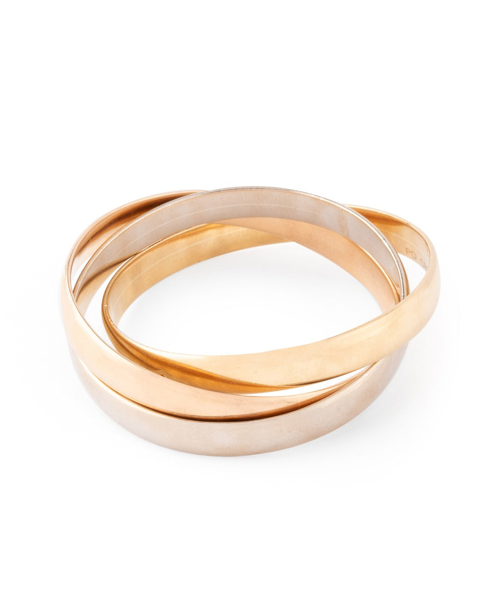 Cartier, bracelet Trinity vintage trois ors, modèle large