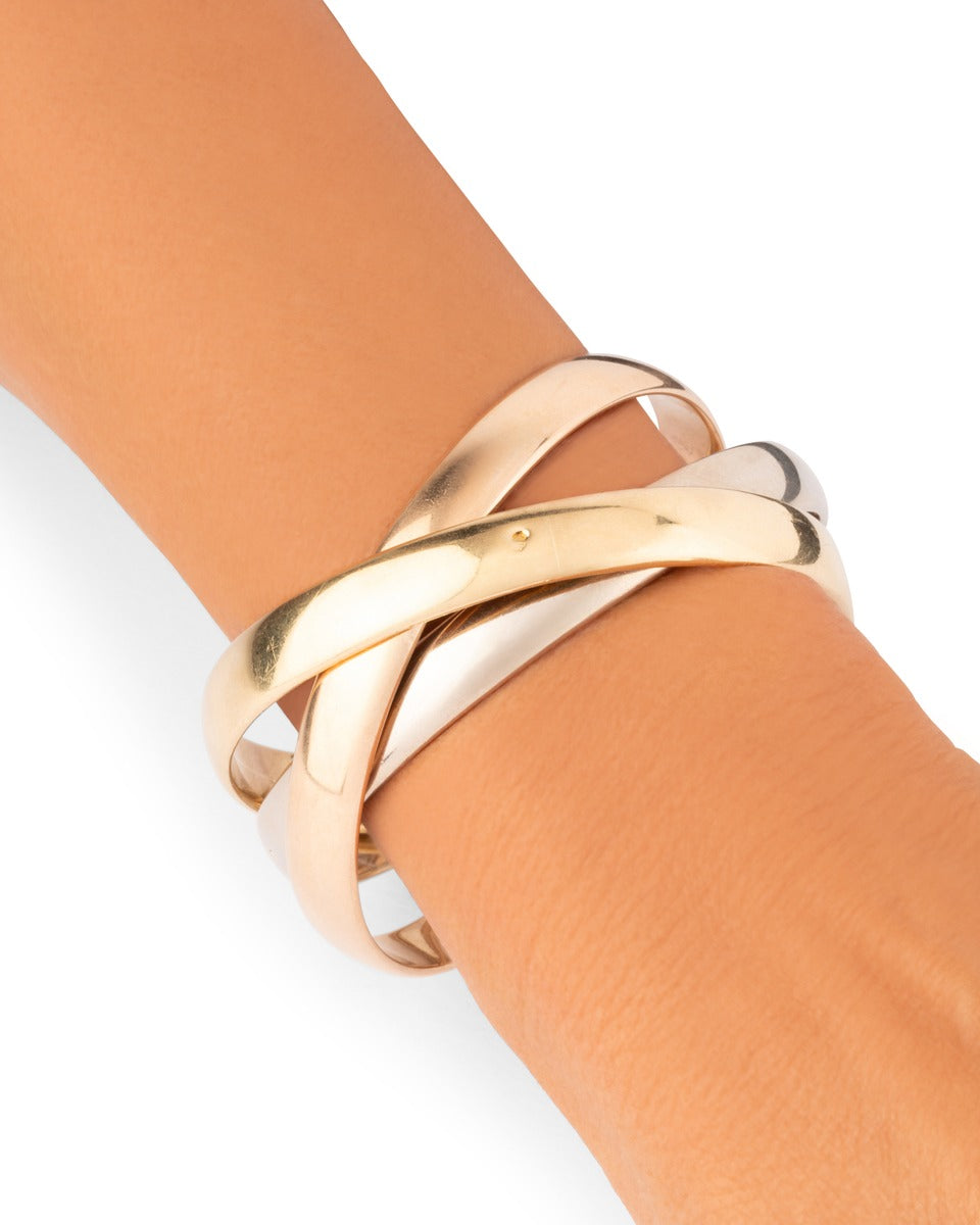 Cartier, bracelet Trinity vintage trois ors, modèle large