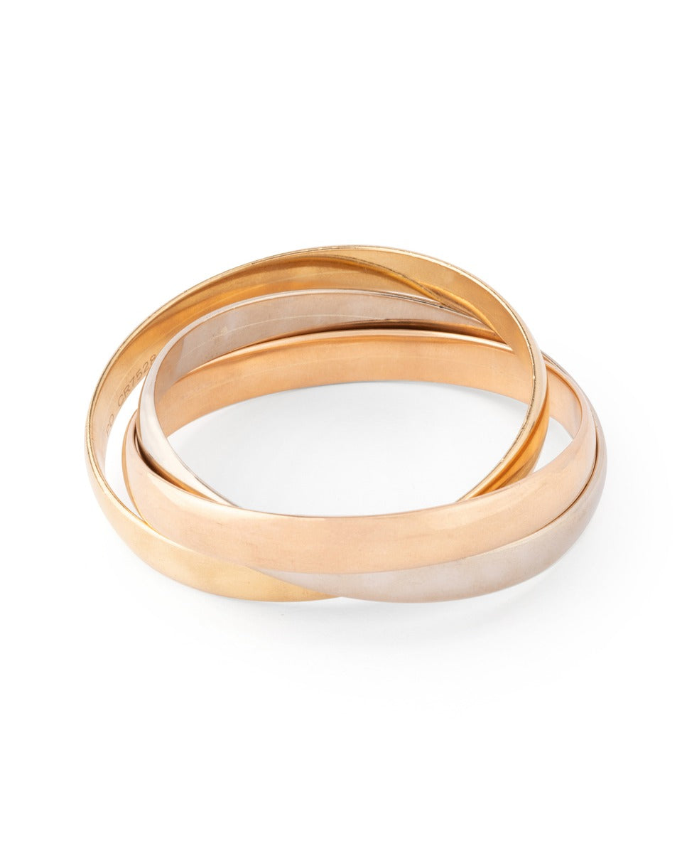 Cartier, bracelet Trinity vintage trois ors, modèle large