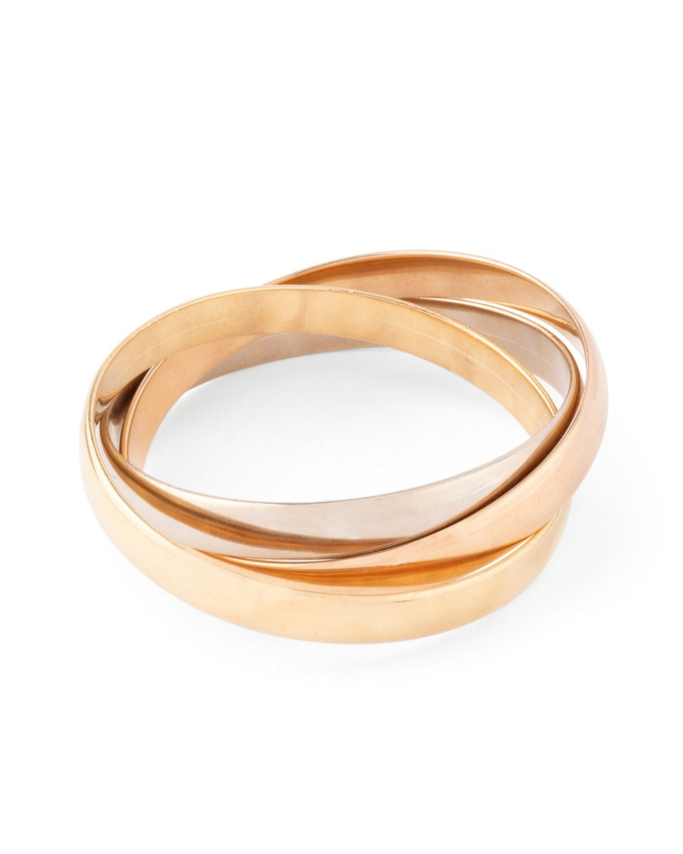 Cartier, bracelet Trinity vintage trois ors, modèle large