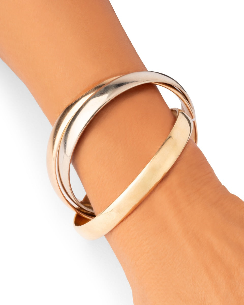 Cartier, bracelet Trinity vintage trois ors, modèle large
