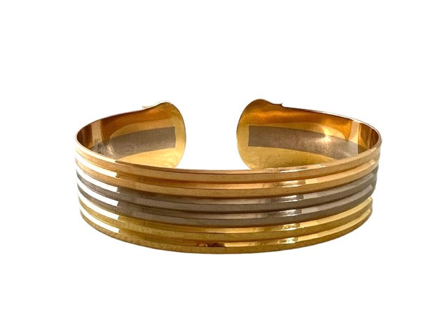 Cartier, Bracelet vintage Double C, 3 couleurs d'Or